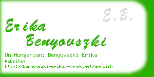 erika benyovszki business card